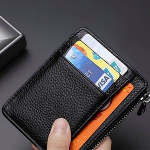 Women's Ultra-Thin PU Zipper Wallet Litchi Grain Multi-Card Bag <b>Coin</b> Purse Fashionable Organizer <b>Case</b> Novelty Gift for Students - Product Image 4