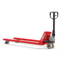 Chariot à palettes manuel personnalisé avec roues en PU, capacité de 2 tonnes, 3 tonnes, avec longueur de fourche de 1500 mm, 1800 mm, 2000 mm, 2500 mm