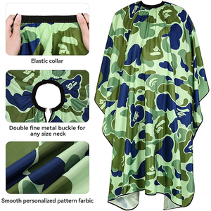 Accessori professionali per parrucchieri con logo personalizzato barbiere Styling grembiuli <span class=keywords><strong>Unisex</strong></span> capelli neri taglio all'ingrosso mantelle da salone - Product Image 2