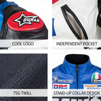 Veste bomber vintage pour moto avec logo brodé personnalisé Duhan D-VS02, taille plus, veste de course vintage Moto Nascar