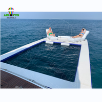 Airfun Portable Gonflable Flottant Océan Mer Piscine avec filet/gonflable yacht toboggan quai plate-forme