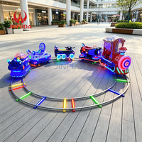 Train de centre commercial attrayant, structure en plastique et acier, 5 places, télécommande manuelle détachable avec vitesse réglable