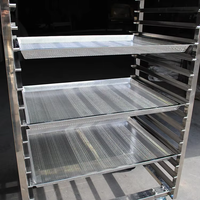 Chariot de cuisine en aluminium ou en acier inoxydable de qualité alimentaire pour plateaux de cuisson, chariot à roulettes en métal