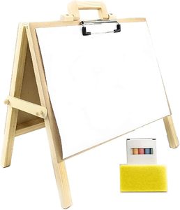 Chevalet de table en bois avec tableau noir, tableau blanc et planche à dessin - Product Image 3