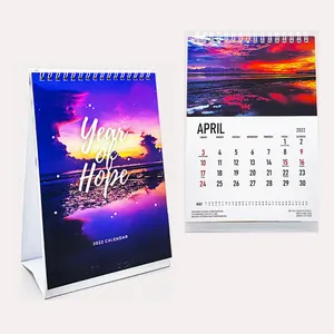 Promotional Custom 2024 2025 Year of Hope Monthly Inspirational Scenery Desk Calendar