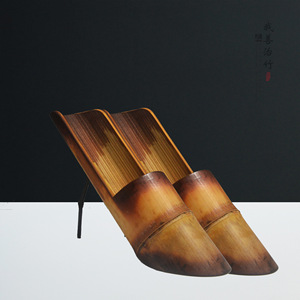 Bamboo Wine Rack Boat Shape 9-10*27 Simple Style For Party Storage - Product Image 3
