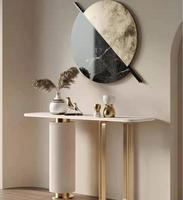 Table basse moderne haut de gamme étagère d'angle de porche semi-ronde pour la maison salon accès mural accessible depuis le couloir