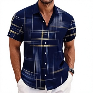 Camisa Casual de Popelina con Estampado Mediterráneo para Hombre, Estilo Old Money, Transpirable, para Vacaciones Costeras, Verano, Manga Corta, Talla XL - Product Image 3