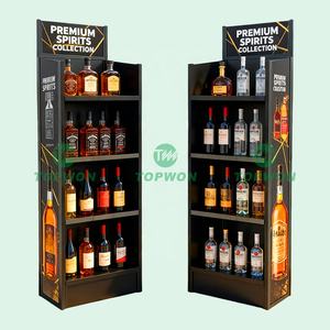 Soporte de exhibición de <span class=keywords><strong>metal</strong></span> personalizado para supermercado Estante de exhibición de <span class=keywords><strong>metal</strong></span> de 4 capas Cerveza Bebida Cóctel Whisky Vodka Vino Soporte de exhibición de <span class=keywords><strong>metal</strong></span> - Product Image 1