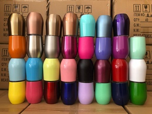 Tùy Chỉnh Hình Dạng Trứng Đôi Tường Chân Không Cách Nhiệt Du Lịch Wien Cốc Cà Phê 12Oz Quà Tặng Thép Không Gỉ Rượu Vang Cốc Với Nắp Và Rơm - Product Image 5