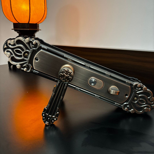 Poignée de porte de villa ancienne en laiton massif rouge au design moderne, quincaillerie de panneau haut de gamme pour entrées d'appartements de luxe - Product Image 3