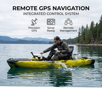 Kayak de pêche modulaire OEM personnalisé vert camouflage 10 pieds avec pédales, moteur intégré, télécommande, GPS et rangement