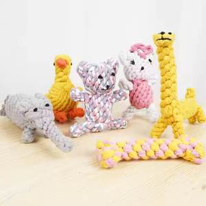 Jouet à mâcher pour petit chien, corde à mâcher, os, coton durable, jouet de dentition pour animaux de compagnie avec un design amusant d'animaux, santé dentaire, jouet pour chiots pour chats - Product Image 3