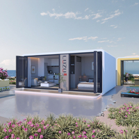 Casa Flotante Prefabricada de Acero, Estructura Rectangular Moderna, Económica, Duradera, para Oficinas, Hoteles y Espacios Exteriores, Panel Sándwich