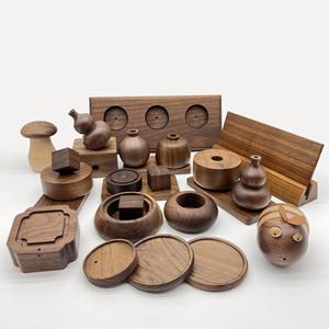 Black walnut wood base for <b>car</b> air fresheners, calendars, name cards, wooden bases, wooden <b>stands</b>, walnut wood carvings. - Product Image 1