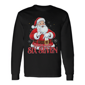 Camiseta de manga larga Six Seven Santa Claus Meme 67 Merry Christmas - Product Image 2