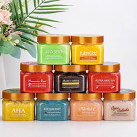 Vente chaude : Gommage corporel au sucre et au karité, 610g, naturel, pour un nettoyage en profondeur, une exfoliation, un éclaircissement et l'élimination des peaux mortes, soin corporel aux fruits, vente en gros