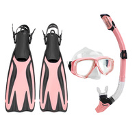 Masque de plongée étanche et ensemble de palmes de plongée, palmes de natation et de plongée sous-marine avec sangle réglable