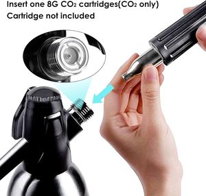 Professional 1 Liter Aluminium <strong>Soda</strong> <strong>Syphon</strong> for Bar and Catering, Sparkling Water and Cocktail Maker - Product Image 5