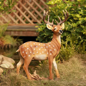 맞춤형 공원 장식 유리 섬유 실물 크기 사슴 조각 폴리 수지 크리스마스 야외 장식품을위한 현실적인 사슴 - Product Image 4