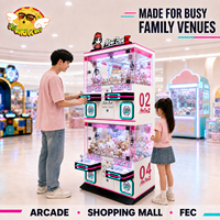 Mini-baby 2 pour 4 joueurs, mini machine à griffes d'arcade avec accepteur de billets, lecteur de cartes, machine de jeu d'arcade personnalisée
