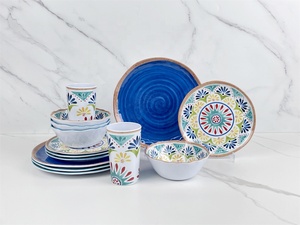 Chất lượng cao melamine sành sứ đặt dinnerwares nhựa đặt bữa ăn tối màu xanh tấm Dinner <span class=keywords><strong>Ware</strong></span> - Product Image 5
