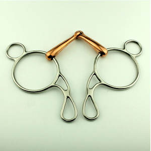 Bocados de dos anillos para caballo al por mayor, bocado de caballo de acero inoxidable de alta calidad con boquilla de cobre - Product Image 3