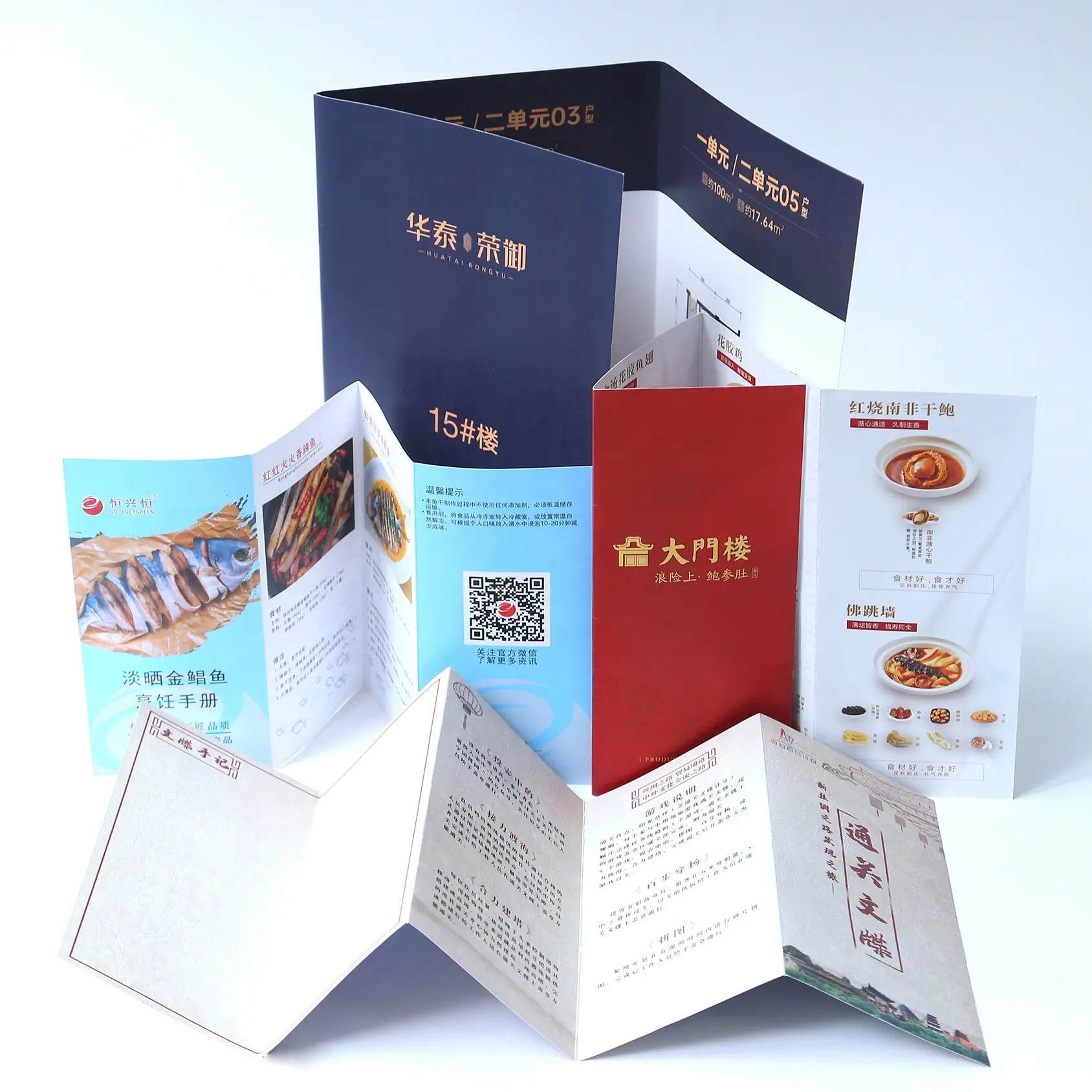 Fangda layanan kustom murah a3 a4 a5 a6 poster restoran menu buku brosur pamphlet lipat selebaran cetakan