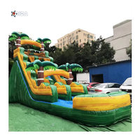 Toboggan aquatique gonflable personnalisé de haute qualité et pas cher, toboggan aquatique gonflable avec piscine, amusement estival pour enfants
