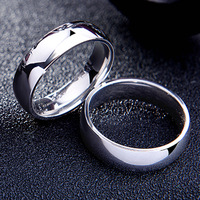 Bagues simples pour hommes en acier inoxydable poli de 4 mm, 6 mm, 8 mm, bagues de fiançailles et de mariage, bijoux en titane doré pour couple