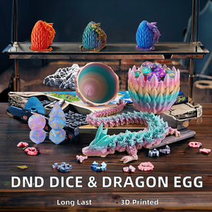 Conjunto de Dados DND Personalizado em Forma de Ovo de Dragão 7PCS Dados Poliedrais com Caixa de Presente de Ovo de Dragão Impressa em 3D OEM ODM Atacado - Product Image 3