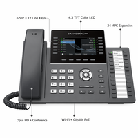 Grandstream GRP2636 Telefono IP Wi-Fi 6 con 12 Linee e 6 SIP, Display LCD a Colori da 4,3 Pollici, Conferenza Audio a 5 Vie, 24 MPK Gigabit PoE VoIP