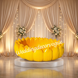 <b>Wedding</b> Lotus Bowl Fiberglass Modern Durable Decoration for Haldi Ceremony Indian <b>Wedding</b> Event Decoration Supply - Product Image 6