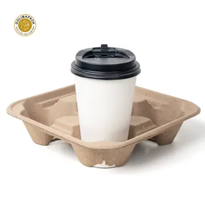 OOLIMAPACK portabicchieri per imballaggio di alta qualità tazze da caffè in carta portabicchieri in polpa per bevande caffè