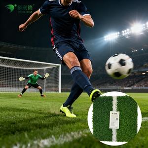 หญ้าเทียม PP PE สนามฟุตบอลไม่เติมด้วยรังสี UV แรงยืดหยุ่นสูง10-60มม. ดูดซับแรงกระแทกป้องกันแบคทีเรีย - Product Image 1