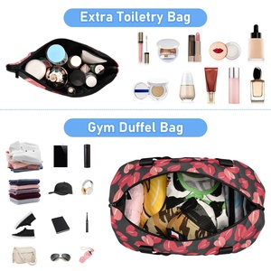 Hawaiian Lifestyle Custom Anthurium Flower Design Travel Foldable Bags Lightweight Large Sport Duffel Bag With Makeup Pouch - Product Image 3