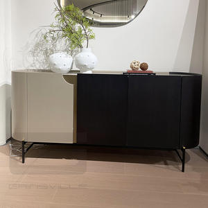Gainsville muebles de forma ovalada casa sala de estar comedor Buffet gabinetes pintura de lujo aparador chino de madera con patas de Metal - Product Image 5