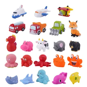 CPC Bulk No Hole Mold Free Pink Whale Cartoon Child Rubber Bath Toy Toddler Squirter Bathroom Shower Sea Animal Shark Bath Toy