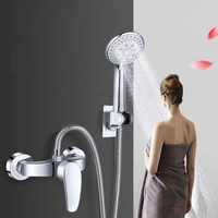 Ensemble de robinetterie de douche pluie noir poli en alliage de zinc à deux trous, personnalisable rapidement, de haute qualité, avec flexible souple, eau chaude et froide