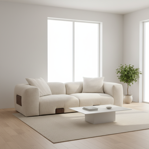 Canapé modulaire carré en bois massif Lombardy High Cloud, luxueux, lavable, durable et confortable, pour salon de villa moderne - Product Image 6