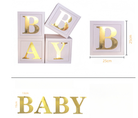 Boîte à ballons en latex transparente avec lettres d'estampage à chaud pour les décorations de fête d'anniversaire de mariage Baby Shower 1st