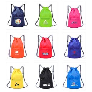 Custom Waterproof Outdoor Sports <b>Backpack</b> for Gym <b>Light</b>-<b>Weight</b> Foldable Drawstring Bags With Logo - Product Image 5