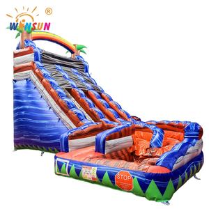 WINSUN Toboggan aquatique gonflable incurvé en PVC personnalisé, motif marbre <span class=keywords><strong>tropical</strong></span> coloré, pour adultes et enfants - Product Image 3