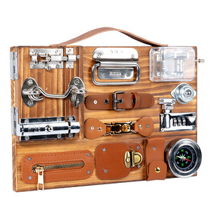 Bambini Montessori giocattolo educativo Multi-funzionale bussola in legno occupato bordo bambini abilità motorie sensoriali formazione giocattoli in legno - Product Image 1