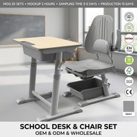 Ensemble de bureau et chaise pliants pour enfants, mobilier scolaire, table inclinable réglable pour la sieste, cadre en métal MDF