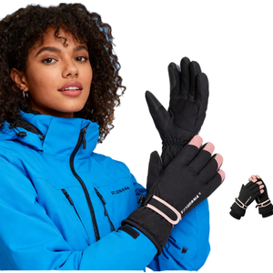 Gants d'hiver chauds pour femmes en polyester, imperméables, coupe-vent, compatibles écran tactile, pour le ski et le snowboard, avec doublure polaire - Product Image 1