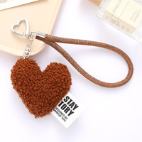 Nouveau porte-clés en peluche créatif sur le thème de l'amour, support de téléphone portable, accessoire pour sacs et ensembles d'accessoires