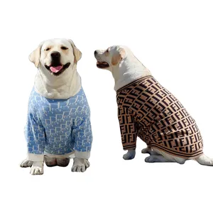 Designer clothes for a large dog letter knitted sweater hoodie pet clothing dogs matching owner new