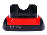 Caja de disco duro externo SATA dual todo en uno 2,5 \ "3,5 \" HDD estación de acoplamiento plástico USB 2,0 Compatible SSD/ HDD acoplamiento