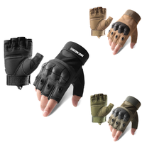 Guantes tácticos de medio dedo OD verde BK caqui de alta resistencia de goma resistente a los impactos impermeable transpirable elástico muñequera